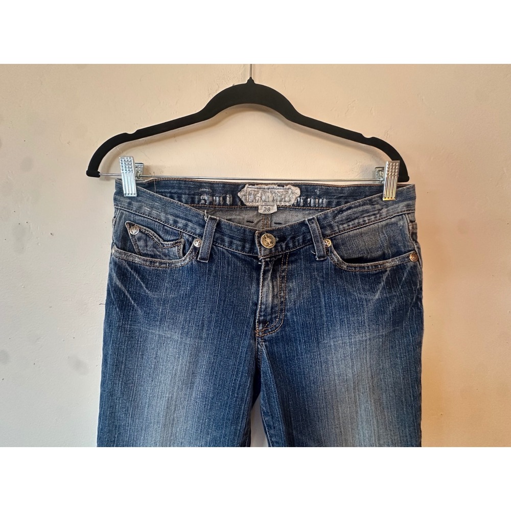 Y2K Rock & Republic Born in Cali Jeans Women Size 28 Bootcut Low Rise Distressed